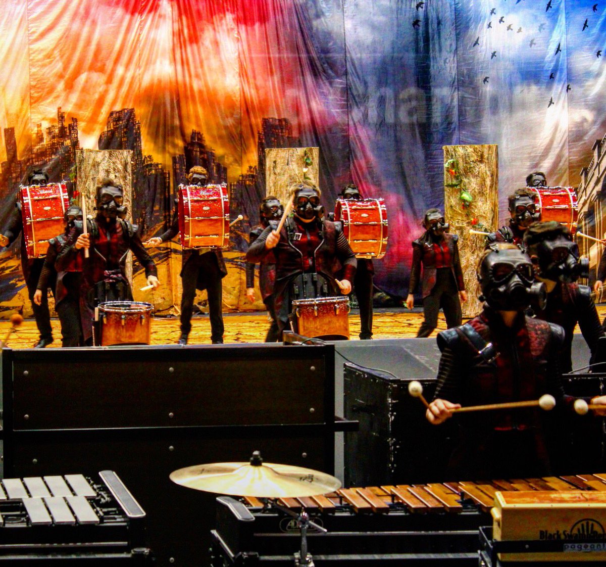 dancesoph's tweet photo. Goshen HS throwing down in PSW prelims! #wgi #wgi40 #wgi2017 #iamwgi #wgidayton #wgipercussion https://t.co/9iDUOWX9DT