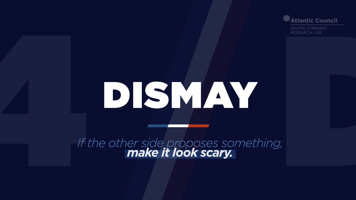 DFRLab's tweet photo. The #FrenchElection is around the corner. Watch out for the 4D #disinformation tricks: DISMISS, DISTORT, DISTRACT, DISMAY. 🇫🇷🇪🇺 https://t.co/tyqnV6XLtI