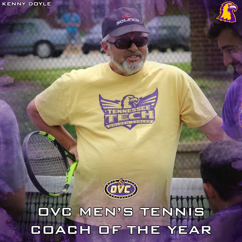 TTUGoldenEagles's tweet image. Congrats to Kenny Doyle on being named the @OVCSports  Men's Tennis Coach of the Year! #WingsUp #TechTuff