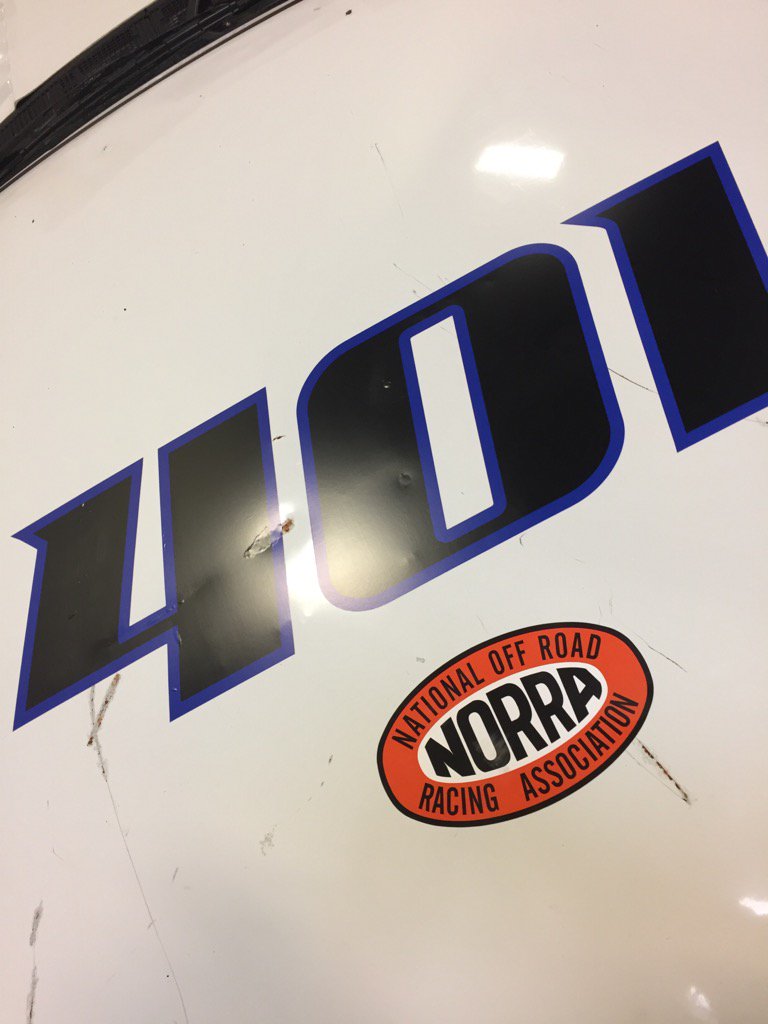 boothbrosracing's tweet photo. The 401 truck has numbers!  Headed for the border in morning. Track progress at https://t.co/6h4ZGPO9sW #NORRA1000 https://t.co/NKIcwwMU8O