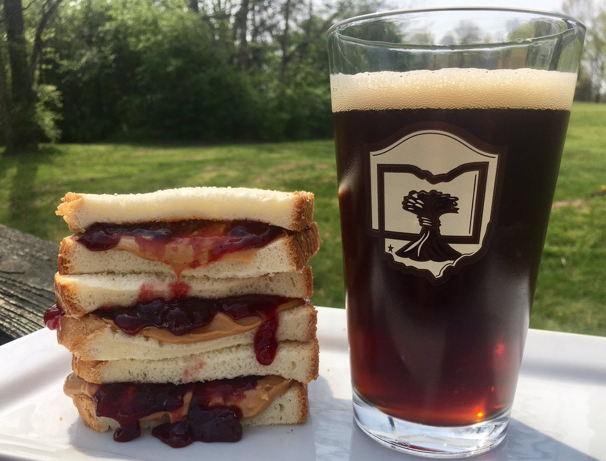MtCarmelBrewing's tweet photo. Tapping at 4pm today...Peanut Butter Jam! This Nut Brown Ale with peanut butter &amp; raspberry is a fan favorite. Growler fills available. https://t.co/T6TuN1IeOL