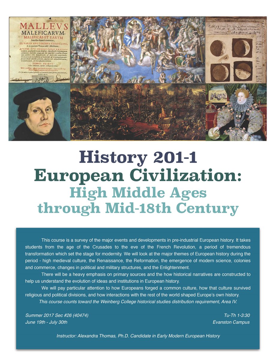 NUSummerSession's tweet image. Heretics and patronage and Protestantism and science and empire and the Enlightenment, oh my! Take Euro Civ, History 201-1 this Summer 2017!