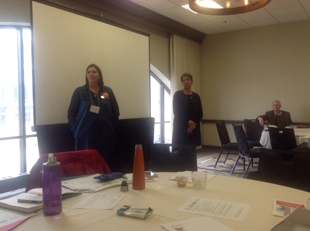 MNPublicHealth's tweet photo. Rachael Joseph from @ProtectMN & Beth Commers from @Everytown lead the conversation on gun violence prevention @titusthemutt #mpha17 https://t.co/kBFCyWrvLN