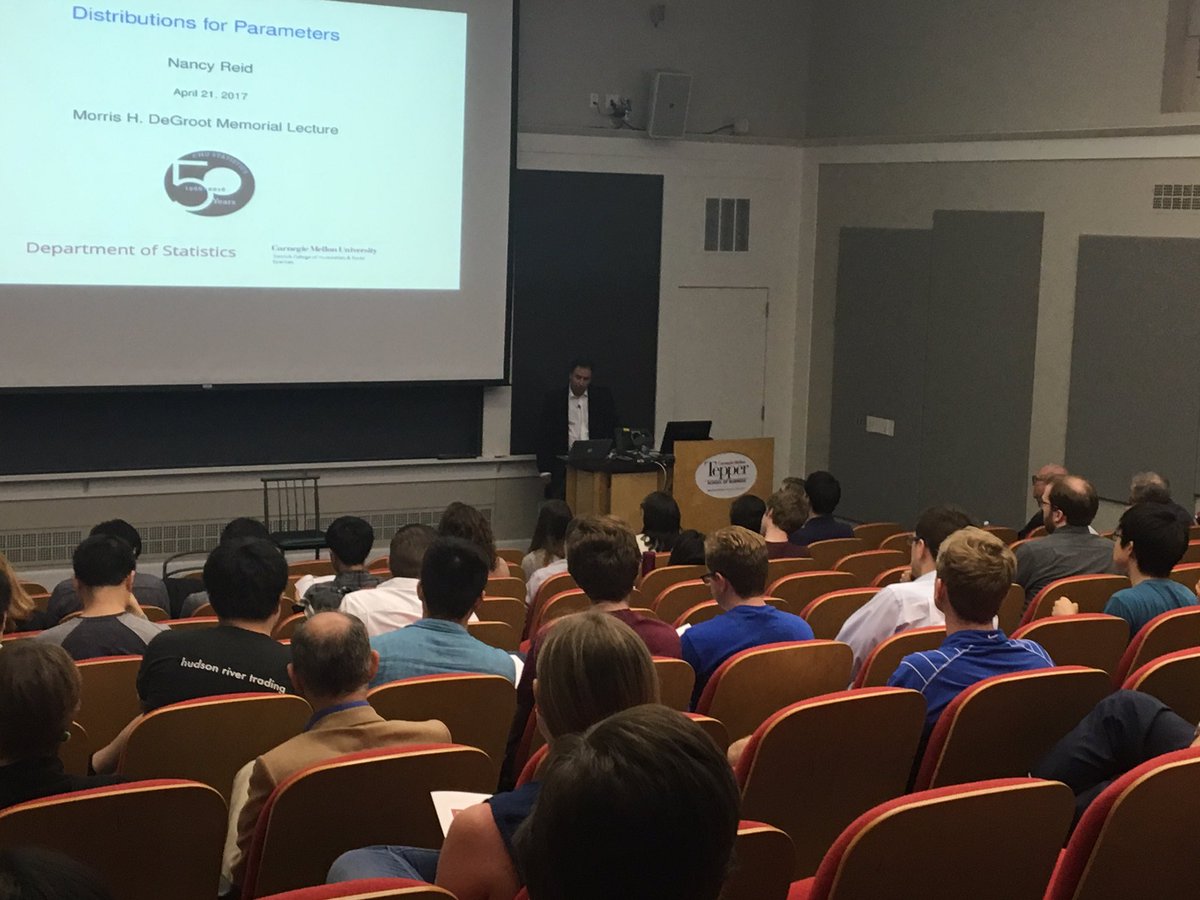 CMU_StatDS's tweet image. Dept Head Chris Genovese getting things started. #degroot #50andfabulous