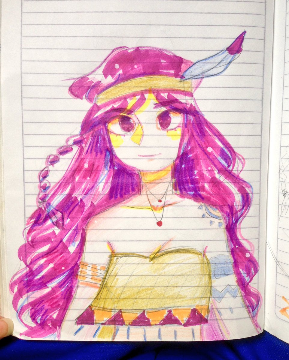 Sarikarip's tweet image. Kdkdkdndkdnkdnd lo hice en clases y lmao coloreé como loca