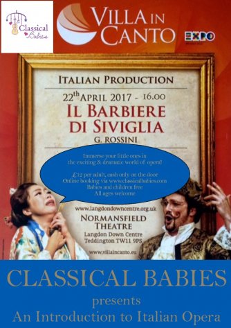 Tmr 22 April 4pm Barber of Seville for #kids <a href="/villaincanto/">Villa InCanto</a> <a href="/ELM_Performance/">ELM Performance</a> <a href="/classicalbabyco/">Classical Babies</a> 
At <a href="/normansfield/">Normansfield Theatre</a> 
See: classicalevents.co.uk/concerts/norma…