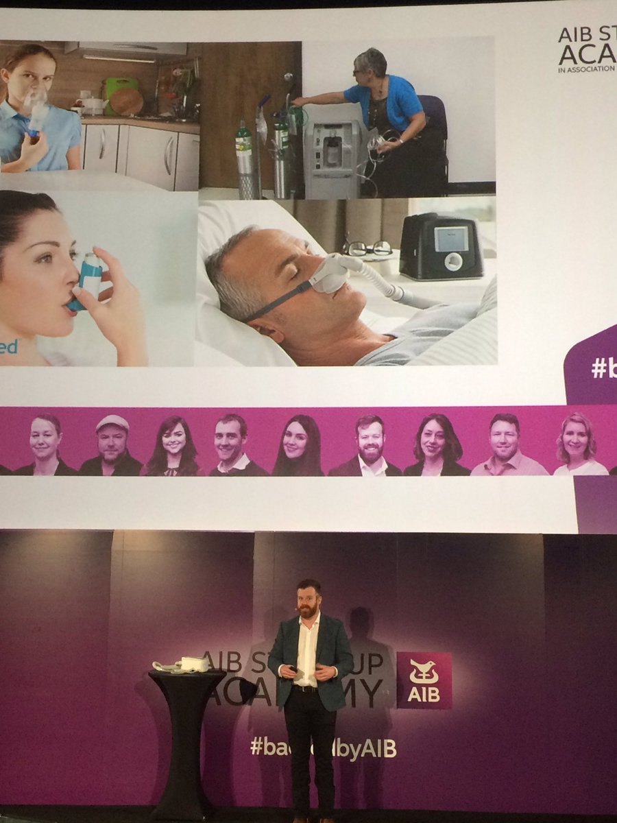 Pitching the hell out of it now is the incredibly smart @_MarkRowe from @DynoMed, a digital healthcare platform #backedbyAIB