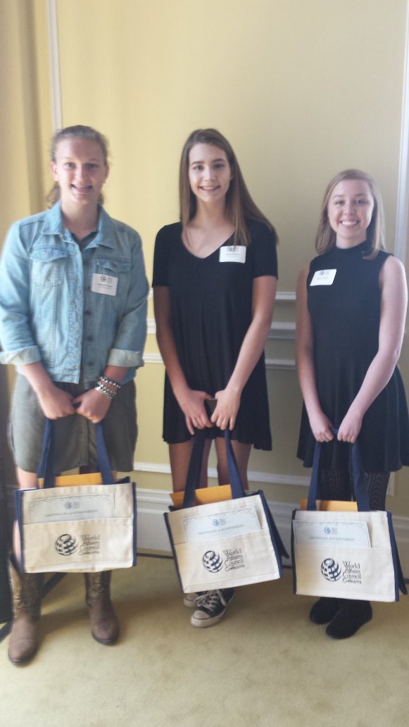 2017 CMS Young Explorers essay winners: Cathryn Paquet, Chelsea White, Kaelin Shirley #WACC #globalliteracies