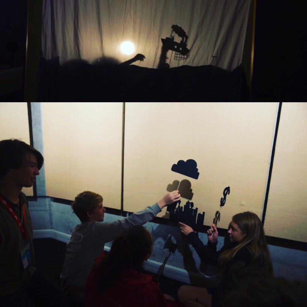 blakenewzealand's tweet photo. A different way to communicate complex environmental issues - shadow puppets! #yelf2017 https://t.co/CD1oegoAir