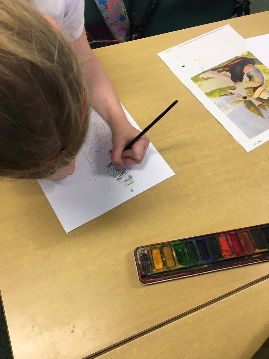DeanburnPS_P3's tweet photo. Learning about pointillism &amp; the work of Georges Seurat using @MTVFalkirk 'See, Think, Wonder' &amp; creating our own using watercolours #art https://t.co/u9tKOX5P4U