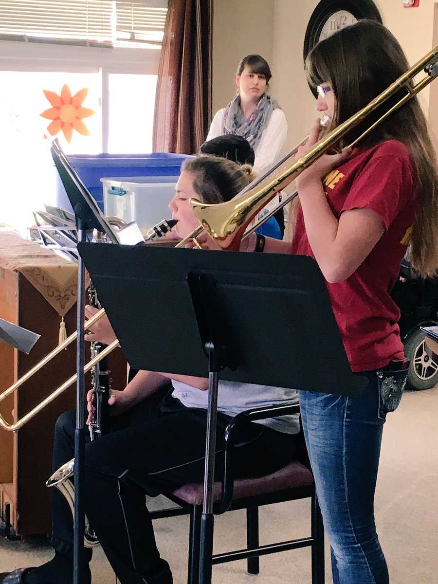 BaxterMusicDept's tweet photo. Middle school band students played for residents at the Baxter Nursing Home this afternoon! @BaxterSchools #insidebcsd https://t.co/fYWYjMIWwj
