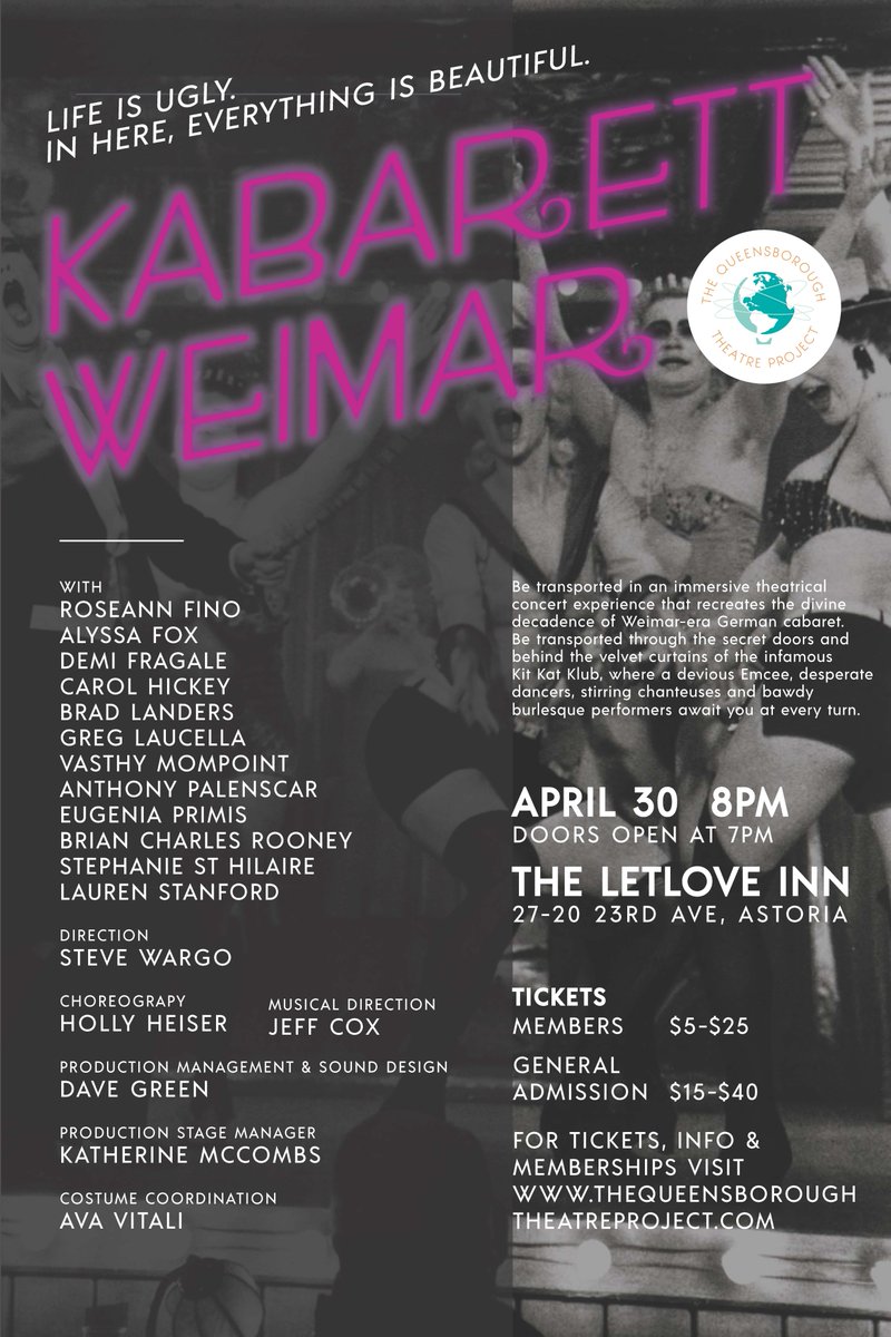 So excited for this event! 10 Days until we turn <a href="/TheLetLoveInn/">The LetLove Inn</a> into a speakeasy out of 1930s Berlin. Don't miss out! #caberet <a href="/Theatre/">kaj theatre hansen</a> #nyc