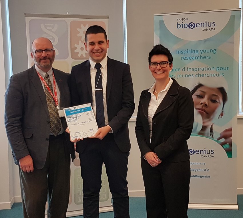 SanofiCanada's tweet image. Félicitations au grand gagnant provincial du concours @BiogeniusCA, Jeremy Levett de @vaniercollege ! Bonne chance à Ottawa. #SBC2017