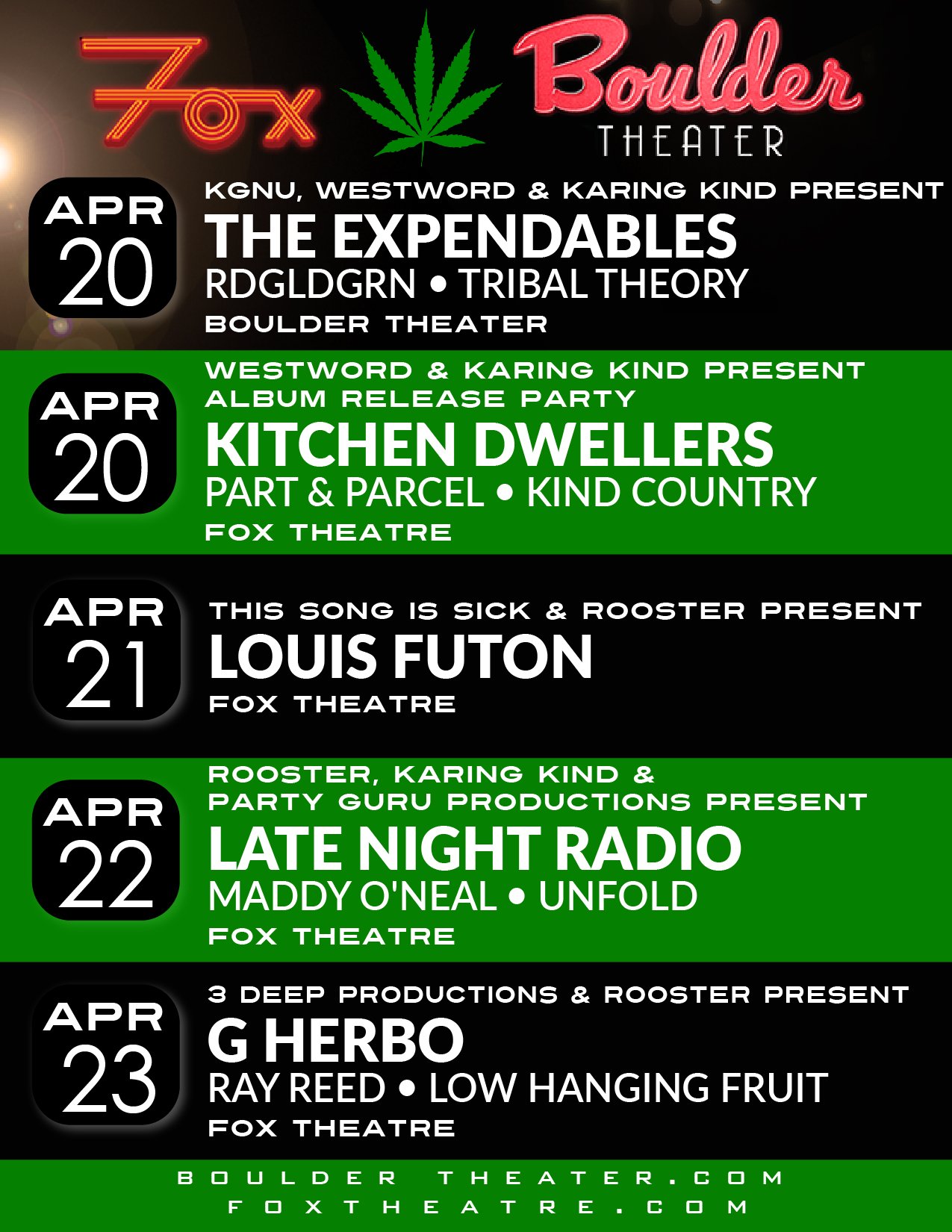 Boulder Theater on Twitter "Let the 420 shenanigans begin! TONIGHT