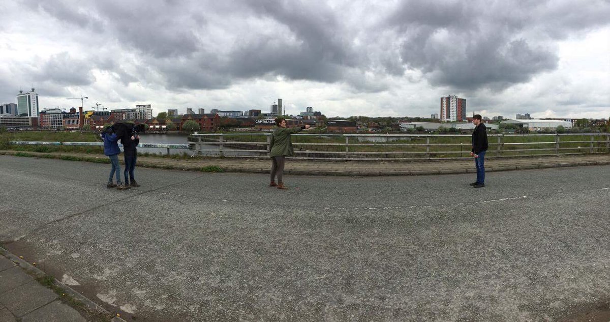 IsabelGarriock's tweet photo. Behind the scenes shots from filming today #postapocalyptic #film #blackmagic #manchester https://t.co/v5yTFLDohi
