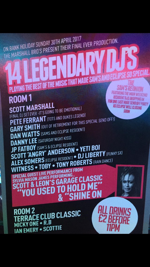 On Sunday 30th April <a href="/EclipseTheClub/">Eclipse Nightclub</a> #Brentwood #Essex 14 top class DJs 4 the BIG send off party.Bank holiday Sun.No work Mon!