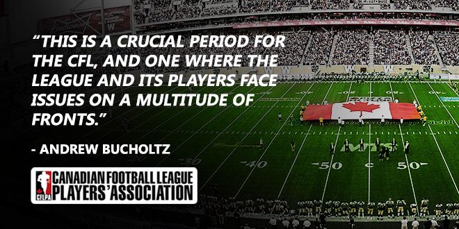 CFLPA's tweet photo. Excited to have veteran writer Andrew Bucholtz join #CFLPA providing a weekly column on #CFL. Follow @CFLPA &amp; read https://t.co/LmYZul25Va https://t.co/ZQc0zzSRaL