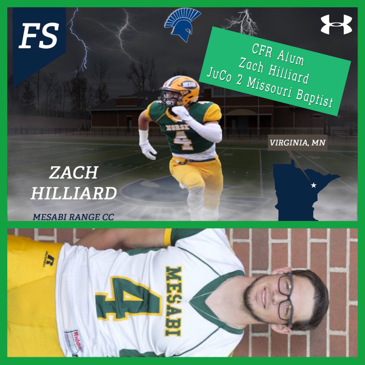 CFRecruit_'s tweet photo. CFR Member Zach Hilliard had a great JuCo career, onto the next level, achieving goals &amp; dreams 🏈
#CFR #AreYouNext?

https://t.co/e2rhmwnU1C https://t.co/eFyaObDNVb