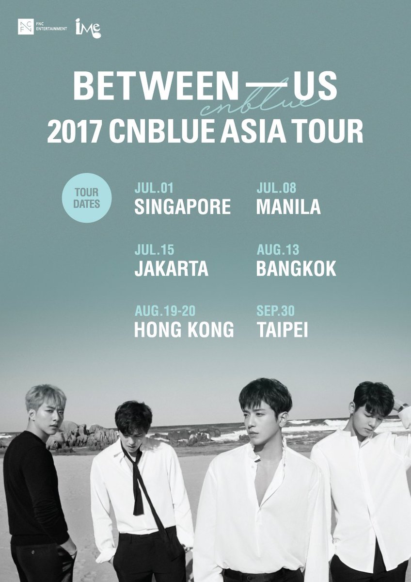 FNC_ENT's tweet photo. 2017 CNBLUE ASIA TOUR [BETWEEN US] TOUR POSTER

#CNBLUE #씨엔블루 #BETWEENUS #BETWEEN_US https://t.co/hM0zzHJexh