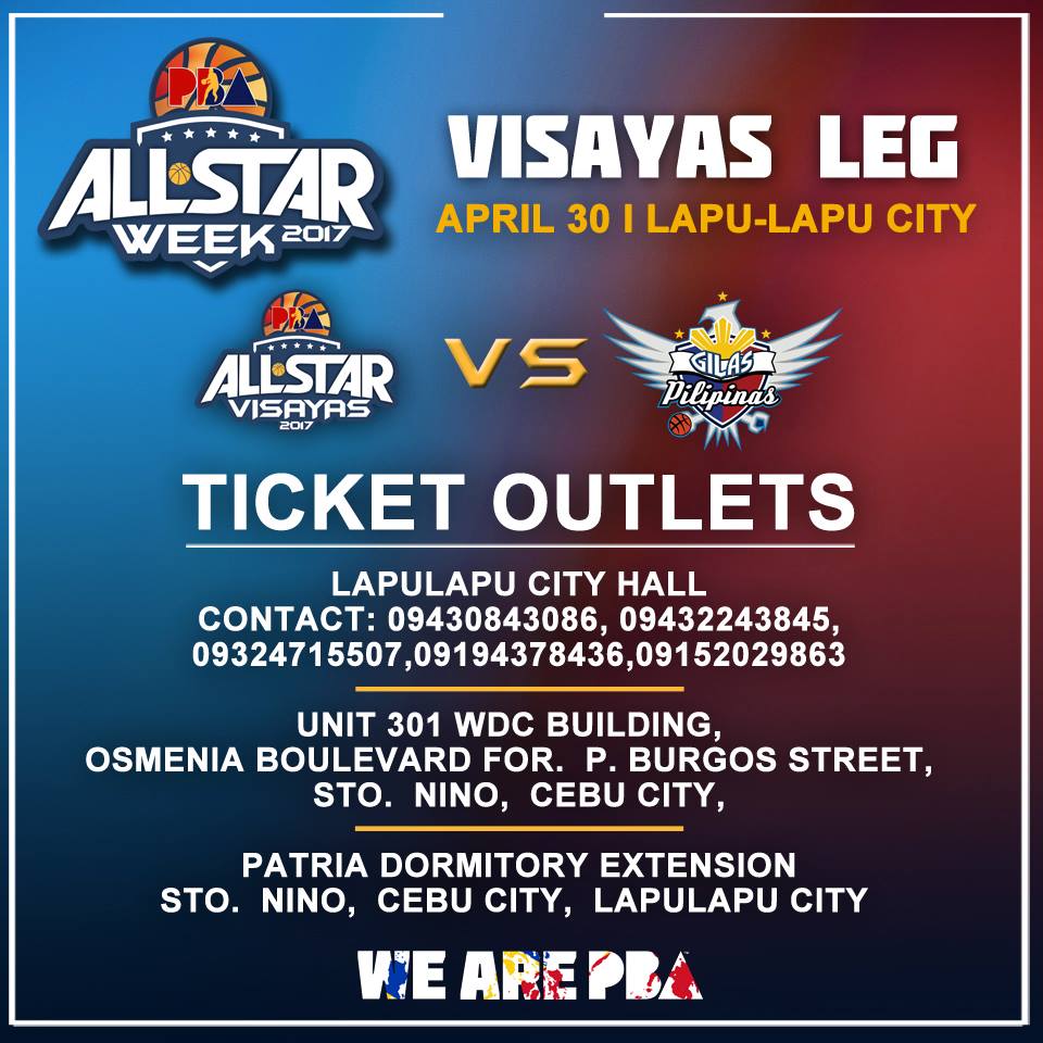 pbaconnect's tweet photo. #2017PBAAllStarWeek Schedule + Ticket Outlets:
April 26 - CDO
April 28 - Lucena
April 30 - Cebu
Mark your calendars mga Ka-PBA!
#WeArePBA https://t.co/LR2w5OS3VM