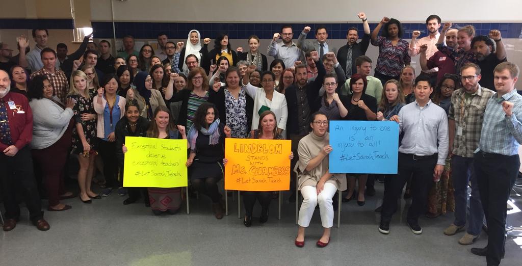#LetSarahTeach Lindblom in Solidarity w sister Sarah Chambers <a href="/Sarah4Justice/">Sarah</a> <a href="/CTULocal1/">Chicago Teachers Union</a> <a href="/coreteachers/">CORE - Caucus of Rank-and-file Educators</a> <a href="/LMSAEagles/">Lindblom Eagles</a>
