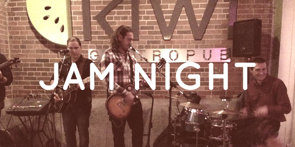 Thursday - Jam Night at the <a href="/KiwiCambridge/">Kiwi Gastropub</a> #Galt 
8:30p-12:30a Your host <a href="/MikeMeacher/">Mike Meacher</a> Vic Freitas &amp; Fyl Bennett
htl.li/PgJV30auy5q