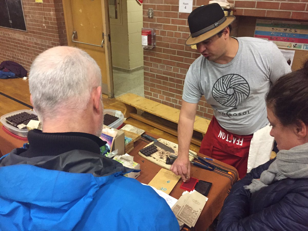 POLICOM's tweet photo. @ChocoSolTraders tacking about eco chocolate and #ChocoSOIL @palmerstonclimateaction night! https://t.co/dBs8HoHwn7