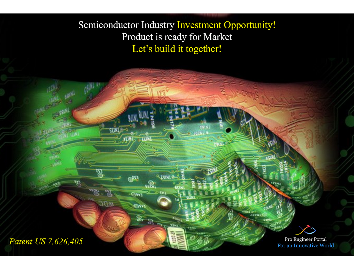 proengineer1's tweet image. We are seeking a partner to help bring our next semiconductor product to market. Patents, prototypes and V&amp;amp;V completed. 5 Million Yearly