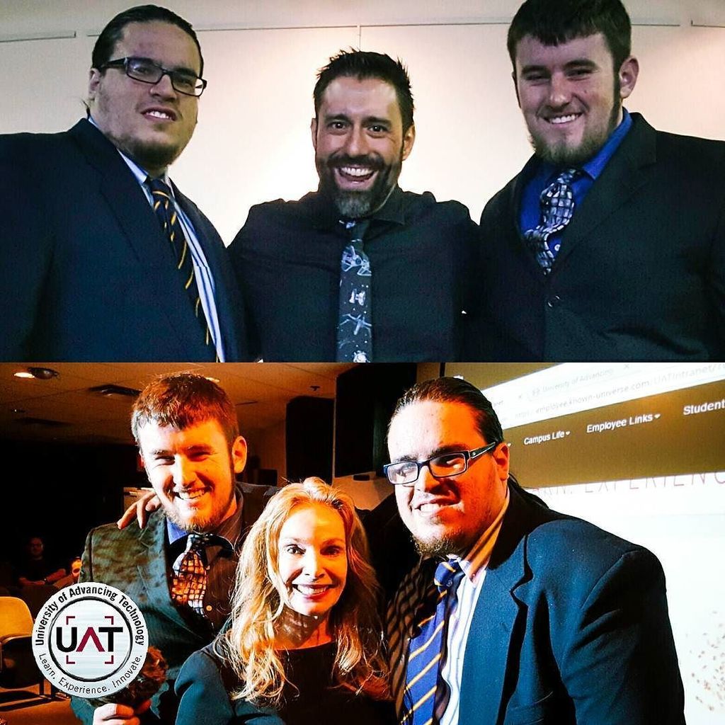 UATDV's tweet photo. Students Killian Davies and Robert San Pedro win "Most Market Ready" award for "Instinct" at Spring 17 SIP Fair! https://t.co/BkLq6z7MgI https://t.co/hpgZjC7jEs