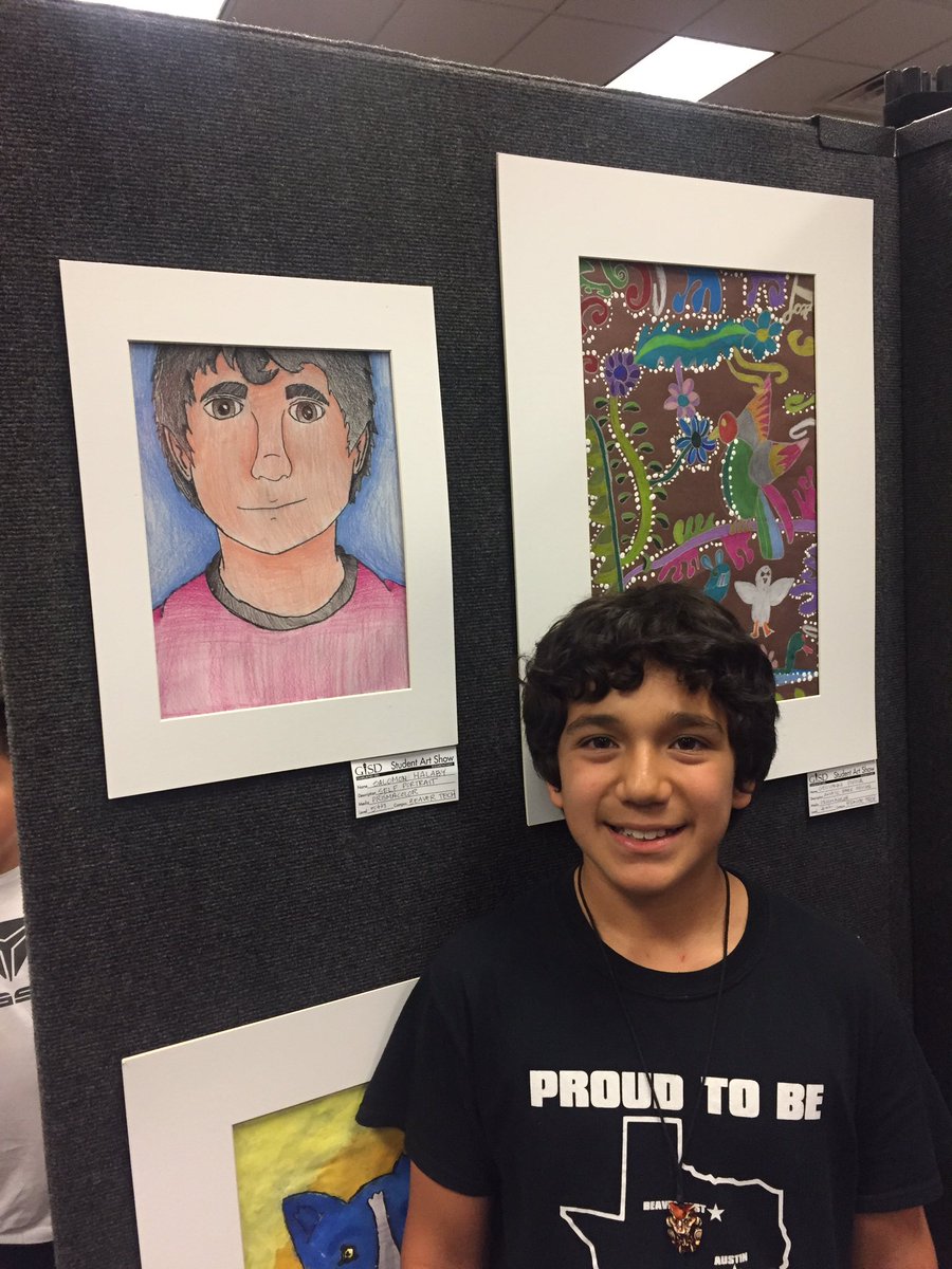BeaverMST_Stars's tweet photo. Our awesome artists showcase their work at the South Garland Branch Library. A special thanks to our amazing art teacher, Ms. Nambo.#gisdart https://t.co/5YwFWae10A