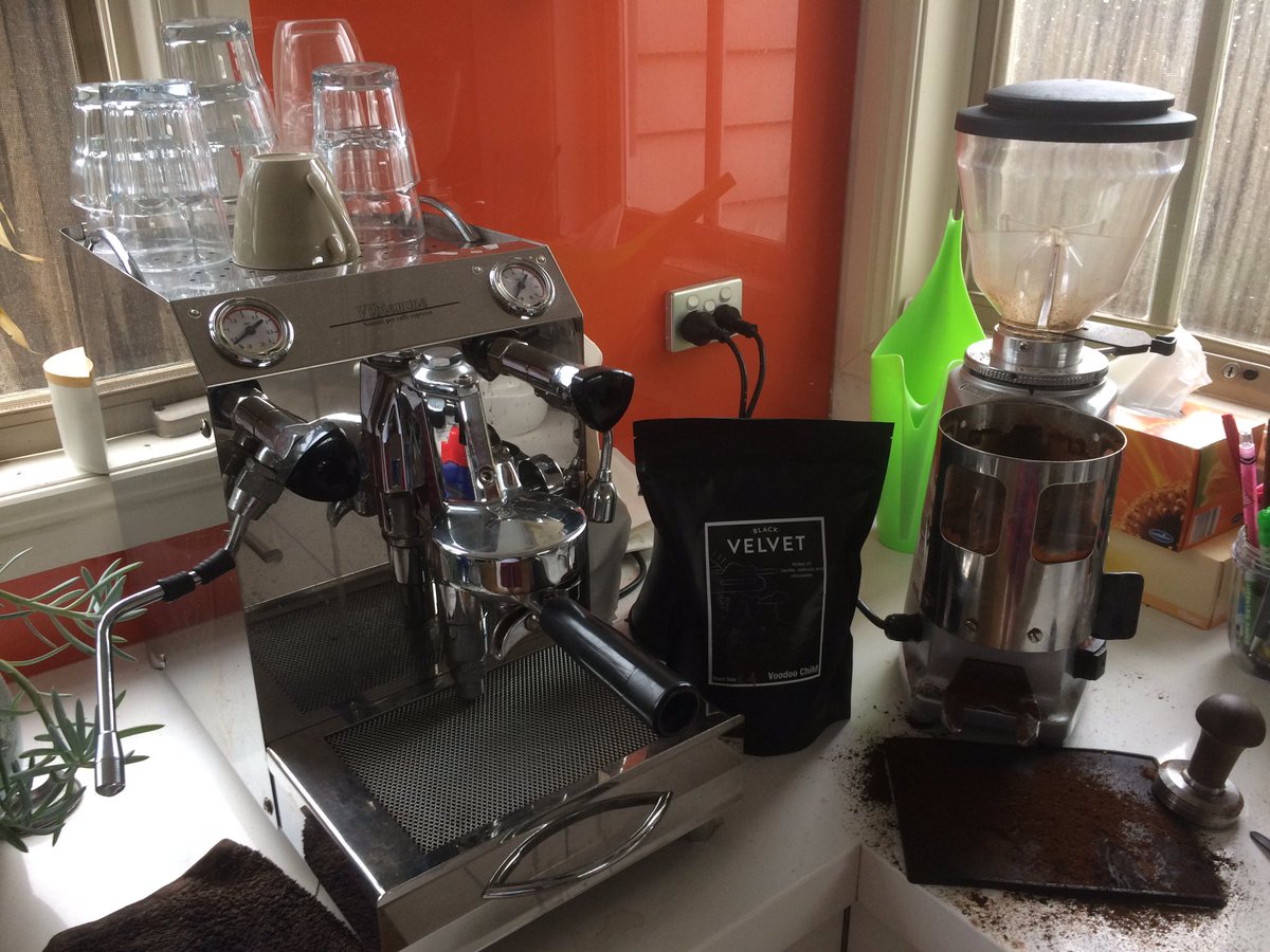 TheJimWilliams's tweet photo. Best coffee beans arrived from @bvelvetespresso #voodoo thanks Bruce Wayne and Catwoman #ExhibitionStreet #MelbCoffee aiding recovery. https://t.co/N7QnWyJI2C