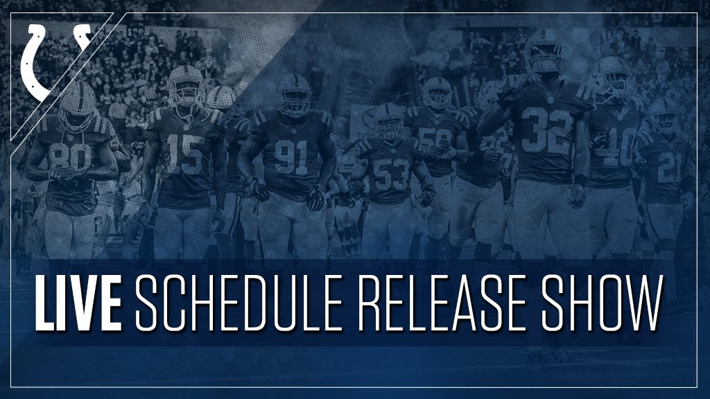 Our LIVE schedule release show has started!  TUNE IN: 💻 colts.com/live  📲 Colts Mobile App https://t.co/JSRJgrx5OQ