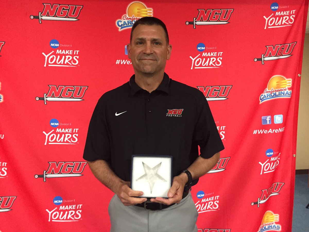 NGUFootball1's tweet photo. Congratulations to Coach Farrington For Winning The #Cruzie for FCA Coach of the Year. #TheCruzies2017 https://t.co/f96EIcSQRV
