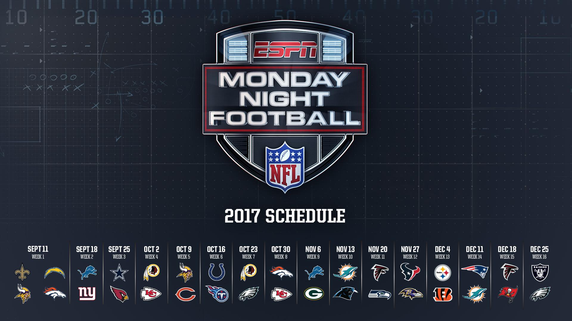 Monday Night Football Schedule Printable
