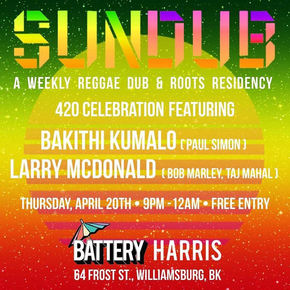 BatteryHarris's tweet photo. Tonight at Battery Harris! SUNDUB live. A reggae and roots band. Join us as we vibe from 9pm - 12am. https://t.co/vOq58fgMkn