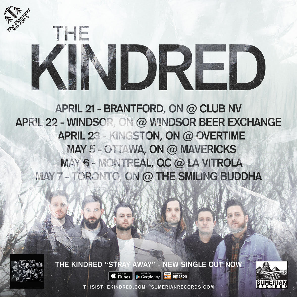 thekindredband's tweet photo. • the kindred kick off their spring tour tomorrow in brantford • #sumerianrecords • https://t.co/wZJ1zawFFP