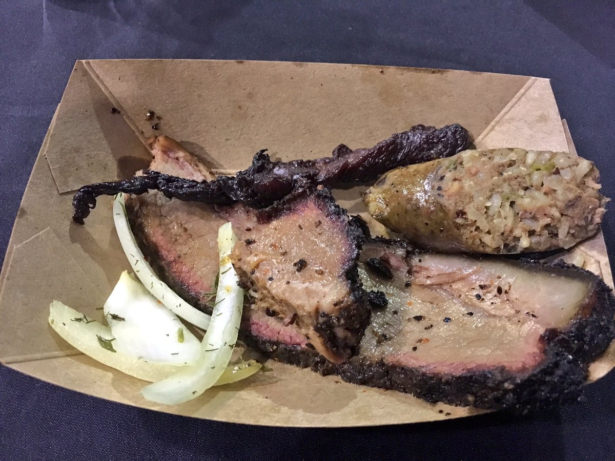 Here's #1, 2 &amp; 3 from <a href="/BrisketKingNYC/">Brisket King of NYC</a>. <a href="/izzysbbq/">Izzy</a> - smoked brisket &amp; pastrami. <a href="/MightyQuinnsBBQ/">Mighty Quinn's BBQ</a> - pastrami. <a href="/BlueSmokeNYC/">Blue Smoke</a> - brisket &amp; jerky.