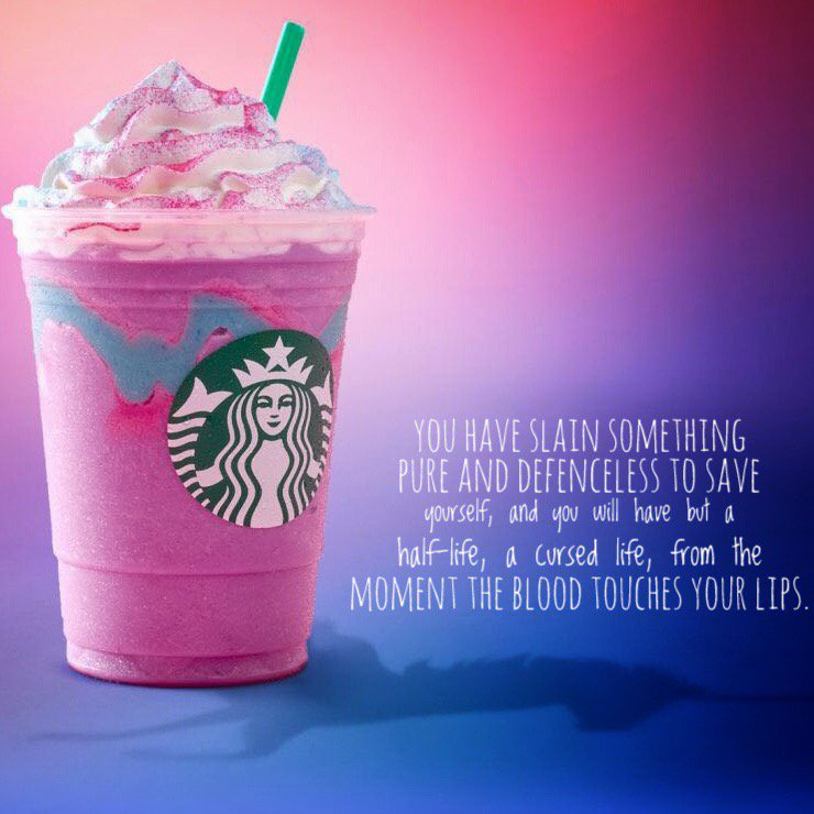 em_slat's tweet photo. Who knew Voldemort was so basic? #unicornfrappuccino #fraplife #livefraplove #harrypotter #starbucks https://t.co/GwgK2LSIUj