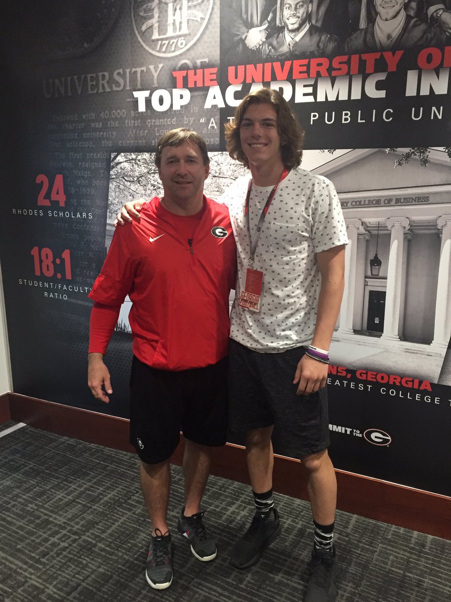 Cammon Cooper (right) with Georgia Head Coach Kirby Smart (Photo from Cammon Cooper/Twitter)