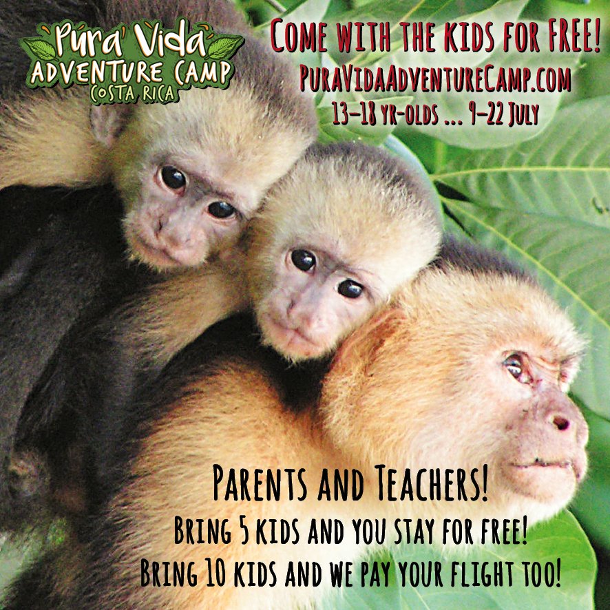 PuraVidaCamp's tweet photo. Spread the word within your communities and schools #PTA #costarica #summercamps #summer2017 #puravida #adventure #funforstudents https://t.co/65eKt1dNeQ