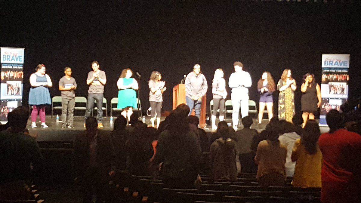 IBDPatSVHS's tweet photo. These @ThisIsMyBrave presenters shared heartfelt personal narratives w/ the @SenecaValleyHS community.  #NoMoreStigma #MentalHealthAwareness https://t.co/jMdrFUUFgr