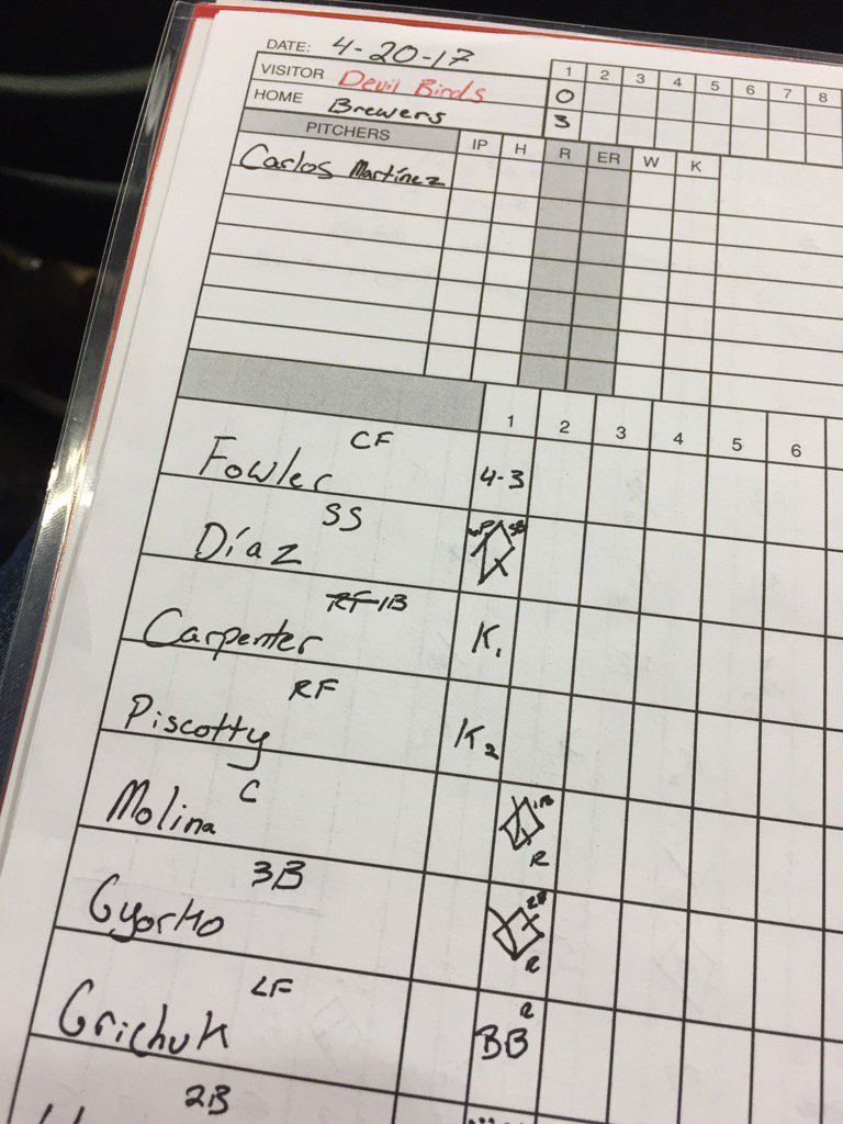 AdventurerCora's tweet photo. When my husband trusts me with the scorebook and I have no idea what I'm doing... #ultimatetrust #thisismycrew https://t.co/CdPHlQID8a