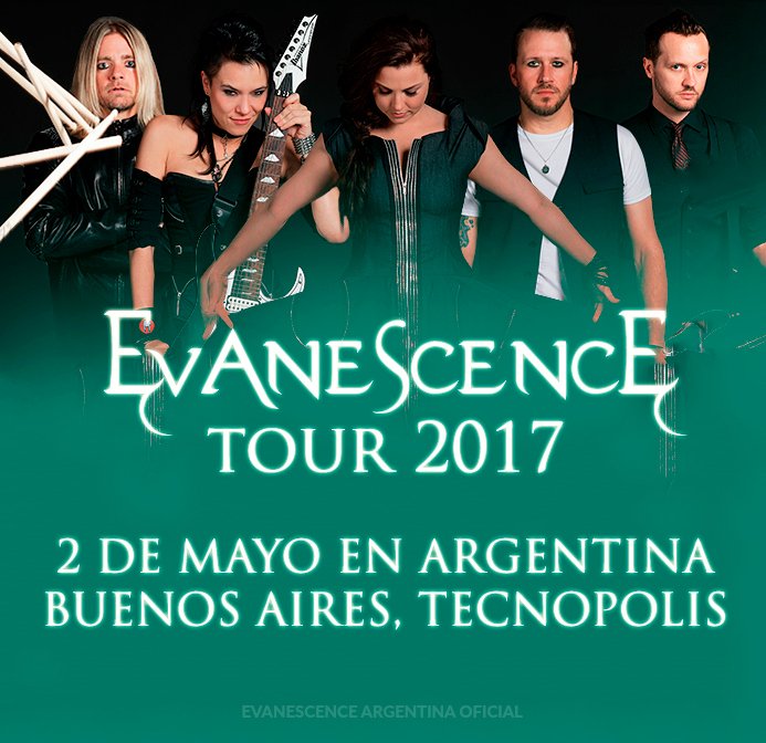 EvArgOficial's tweet photo. EVANESCENCE TOUR 2017 EN ARGENTINA https://t.co/RkUOP5AfaO