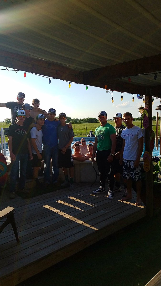 Your #1 In District CM HS Varsity Baseball Team going to playoffs Team Dinner. Great time with the boys! #swimming #bonfire #fireworks