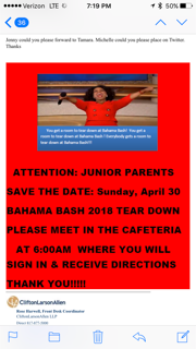 BahamaBash17's tweet photo. Attention Martin JUNIOR PARENTS!! Your Bahama Bash '18 work begins on April 30! Thank you in advance for your help!  -Class of '17 parents https://t.co/BS97HsqmP5