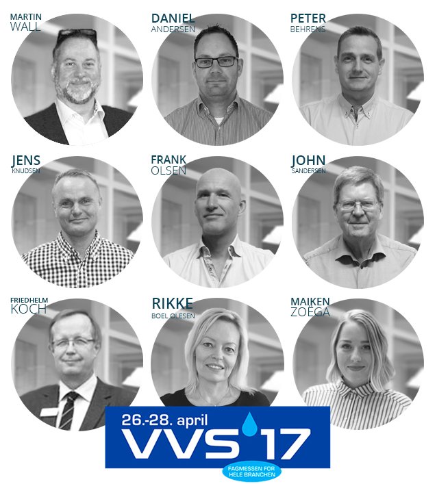 Her er vores dygtige #VVS17 team! Find os på stand C-4539, så giver vi en rundvisning i vores produktion med vores #VR briller. #madeinDK