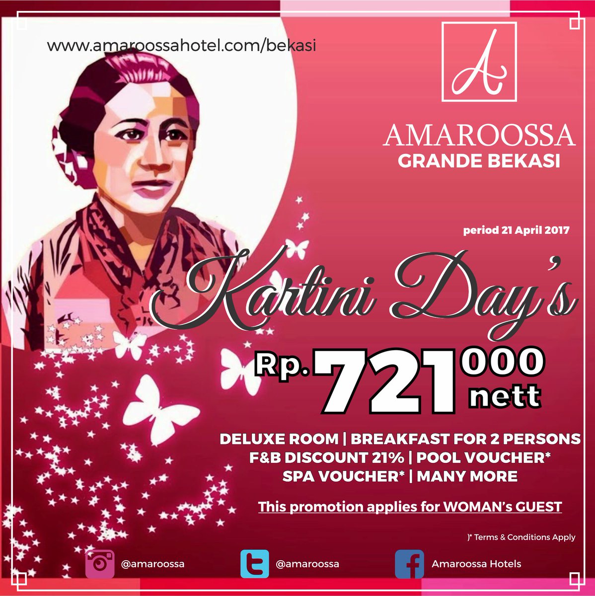 AmaroossaGrande's tweet photo. Only today !!
Reservation : 021 2210 0000
#hotel #amaroossa #grandebekasi #jartini #kartiniday #promokartini https://t.co/cgD4fpiU4l