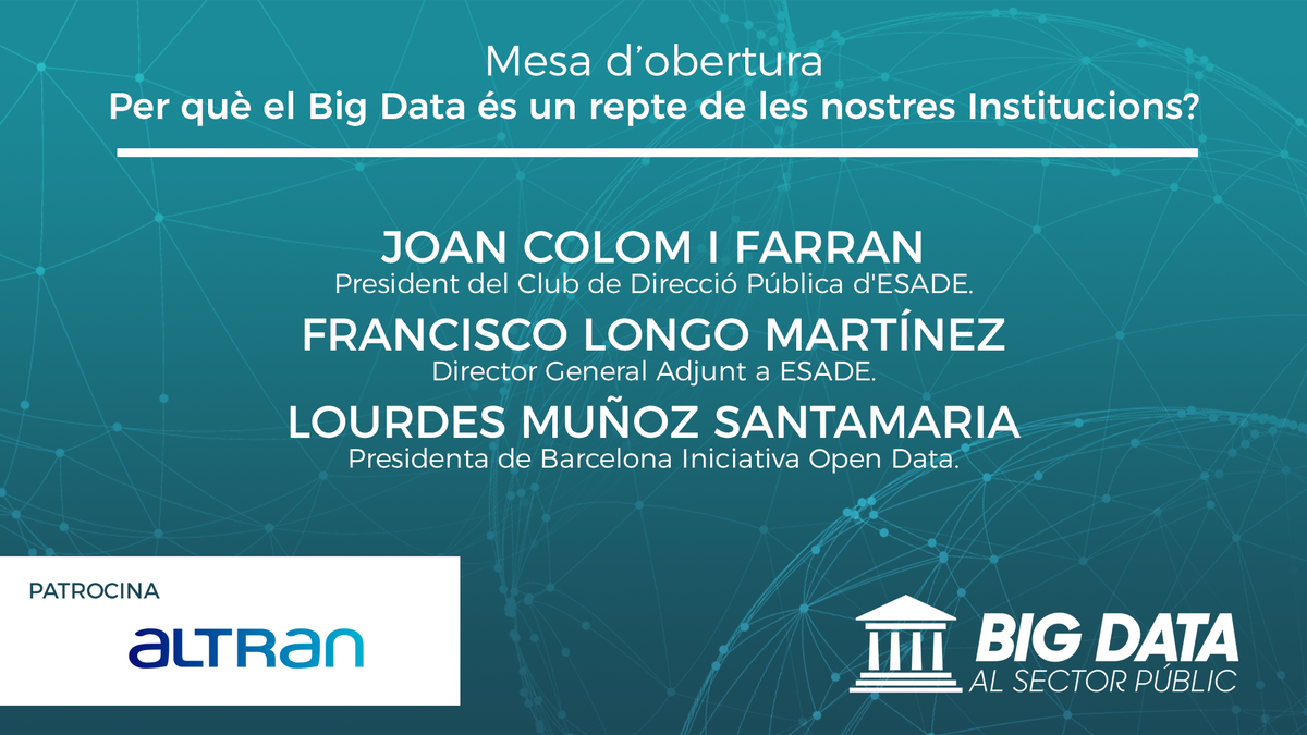 iopendatabcn's tweet photo. Accedeix a la #crònica de la mesa d'obertura! @francisco_longo @lourdesmunoz https://t.co/a1AtlwzFkK @altran_es Gracias! :-) #BigDataPublic https://t.co/LW4g9Zl8Wr