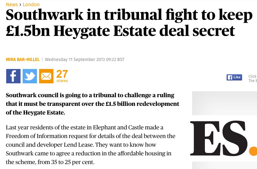 35% Campaign (@35percent_ean) on Twitter photo When canvassed by <a href="/SouthwarkLabour/">Southwark Labour</a> ask why they spent your money hiding their #heygate deal. standard.co.uk/news/london/so… When canvassed by <a href="/SouthwarkLabour/">Southwark Labour</a> ask why they spent your money hiding their #heygate deal. standard.co.uk/news/london/so…