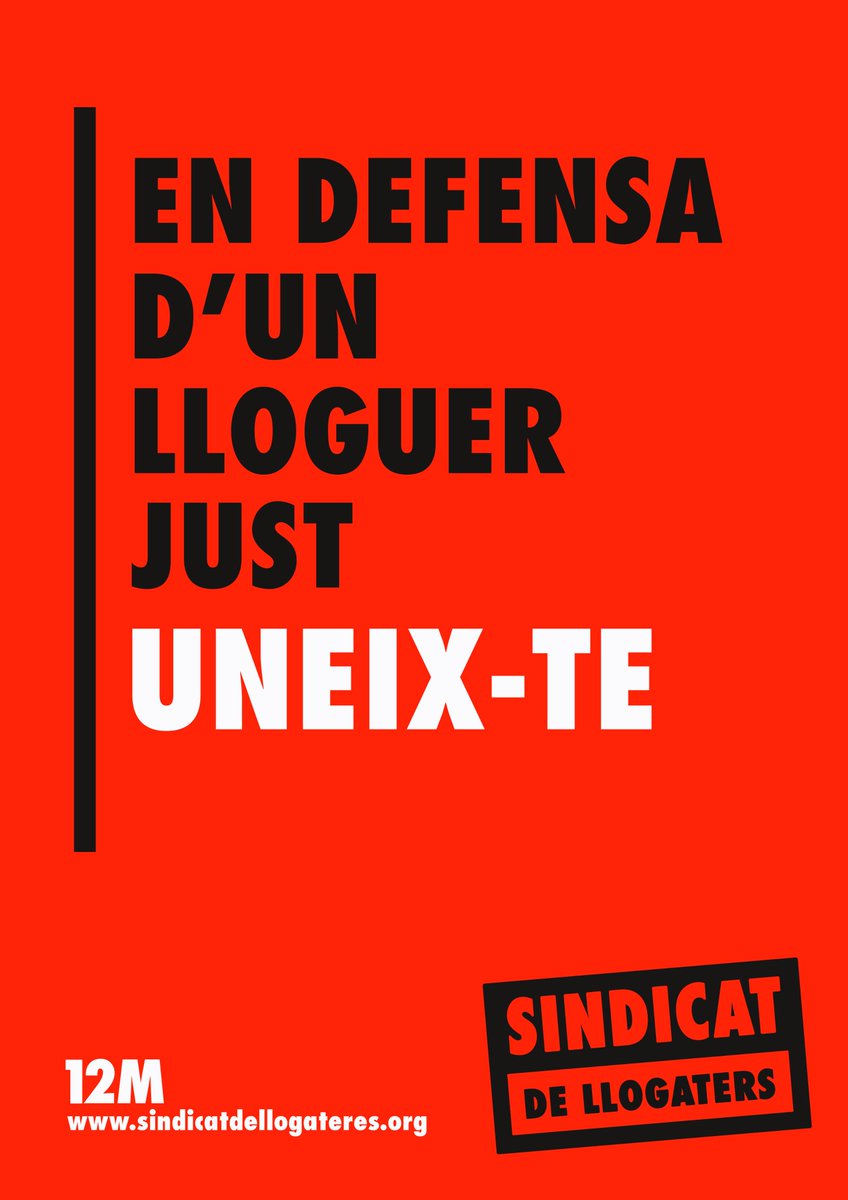 Llogaters i llogateres de Barcelona, uniu-vos!
12 de maig, presentació Sindicat de Llogaters per uns #LloguersJustos facebook.com/events/1472819…